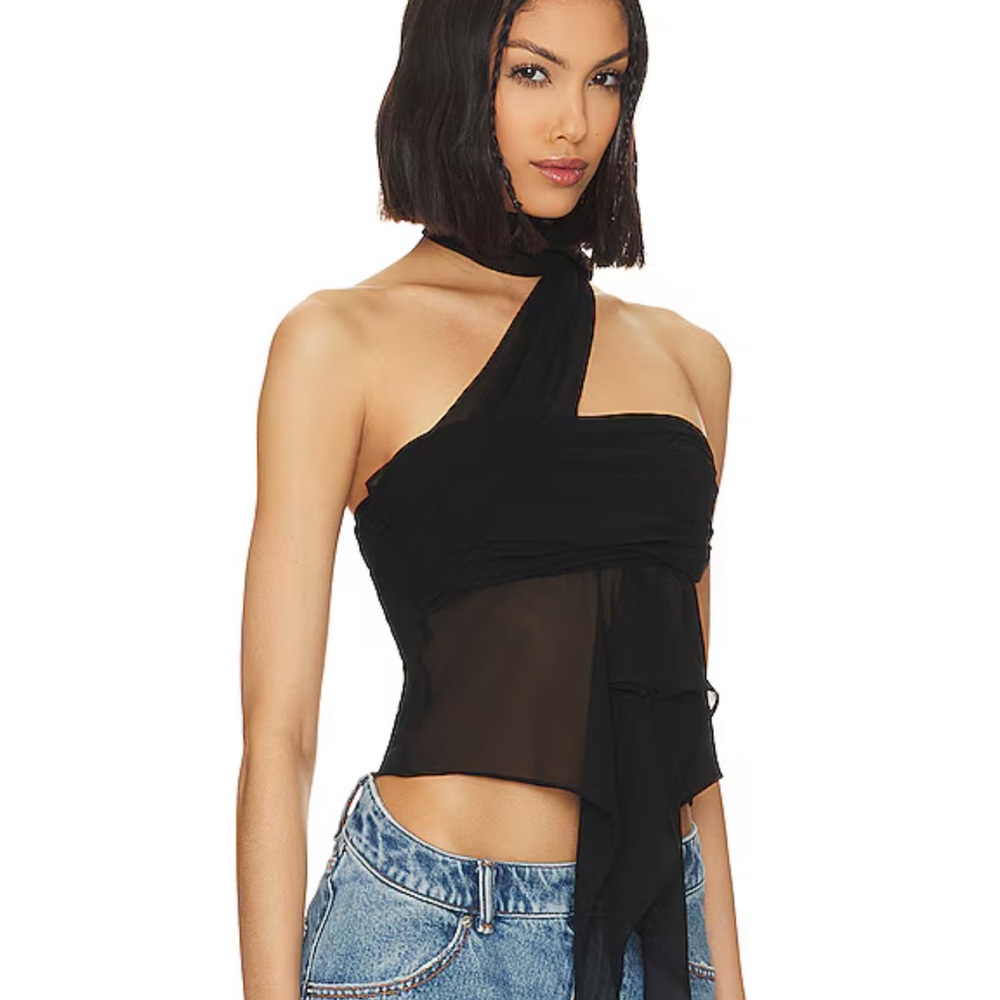 Guizo chiffon wrap around top